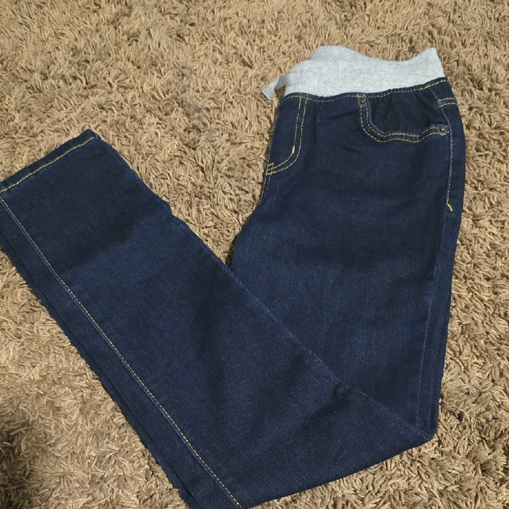 Cat & Jack Blue Jeans with Gray Waistband